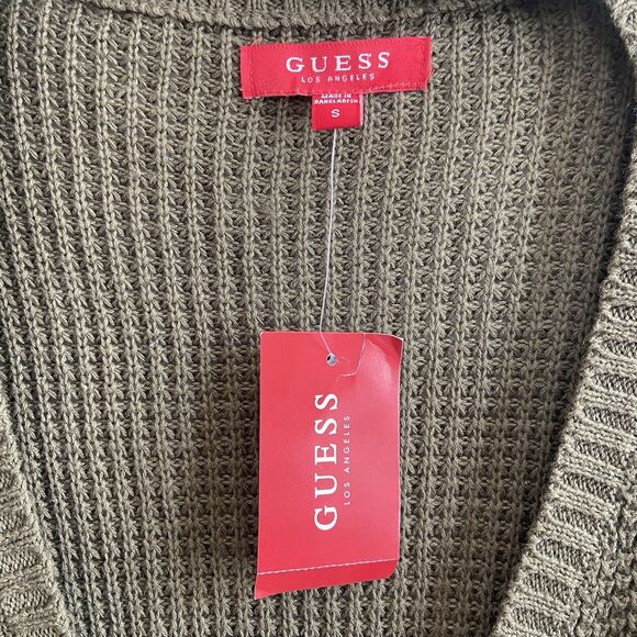 Guess Winslet Crossover Wrap Sweater Olive Green Size Small - Picture 3 of 11